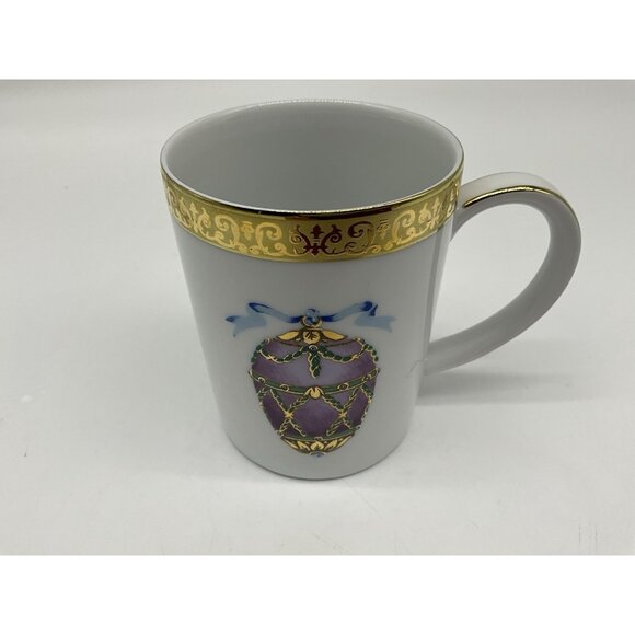 Gold Buffet Royal Gallery Purple Faberge Egg Dessert Plate and Coffee Cup Vintag - Picture 12 of 16